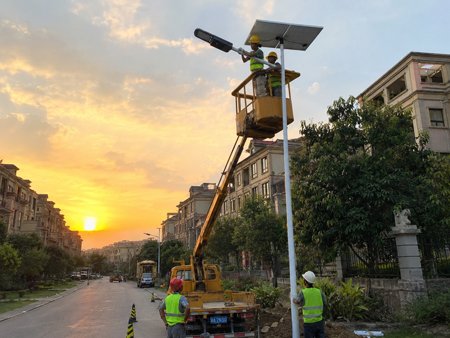 Installing-solar-street-lights-in-villa-areas